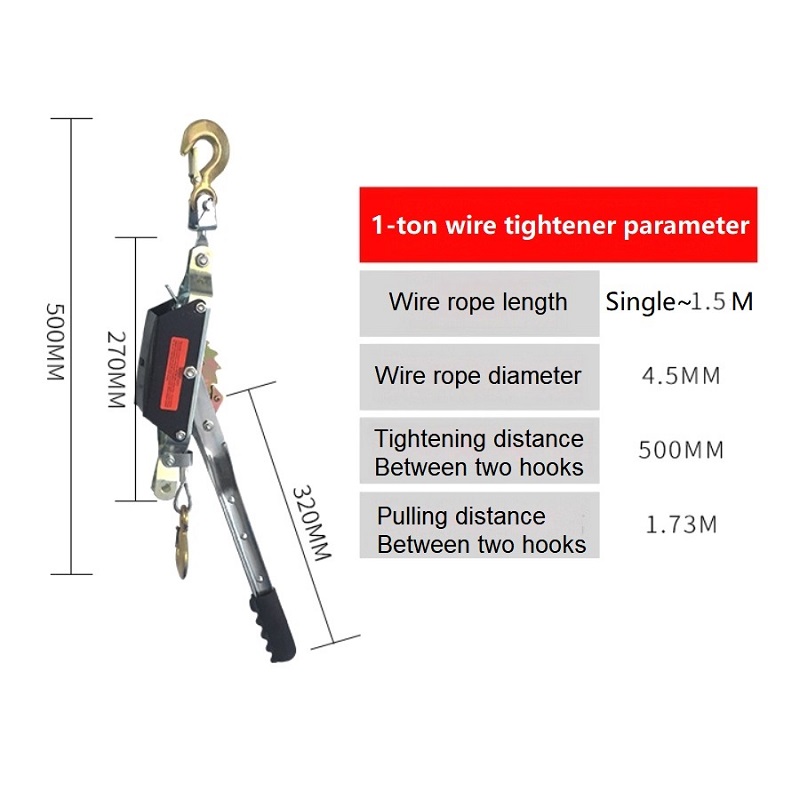 Multi-Functional Ratchet Wire Rope Tightener